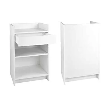 Only Garment Racks Wood Cash Register Stand with Adjustable Shelf and Drawer