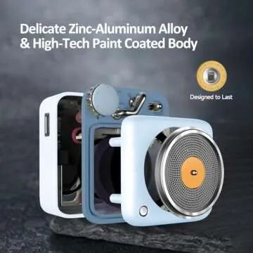 Muzen Mini Bluetooth Speaker, Button Portable Metal Small Cute Wireless Speaker, Rechargeable HiFi Loud Volume Audio Speaker with Portable Lanyard and Gift Box, Classic Retro Decor