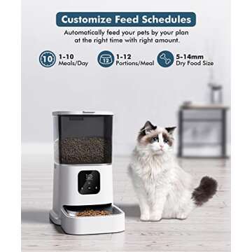ZOKALEY Automatic Cat Feeders,2.4G WiFi Enabled Programmable Pet Feeder for Dog and Cat,Timed Pet Fo...