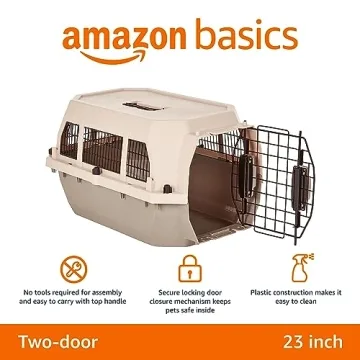 Durable Amazon Basics Dog & Cat Carrier for Travel
