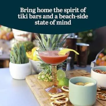 Libbey Tiki Coupe Cocktail Glasses Set of 4
