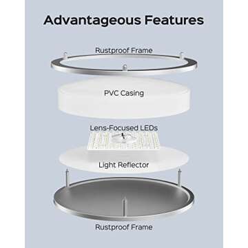 JACKYLED 13 Inch Flush Mount Ceiling Light, Brushed Nickel Ceiling Light Fixture, 3000K/3700K/4500K/5100K/6000K Dimmable Lighting for Bathroom Bedroom Kitchen Stairwell, 36W, 2 Pack