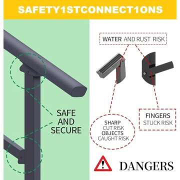 Handrails for Outdoor Steps, Adjustable Stair Handrail Kit