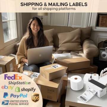 SL450 4x6 Shipping Label in 1 Roll (450 Pages per roll) for Arkscan Printers, Compatible with Other ...