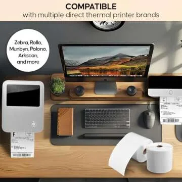 SL450 4x6 Shipping Label in 1 Roll (450 Pages per roll) for Arkscan Printers, Compatible with Other Printers Including Zebra LP2844, Zp-450, Zp-500, Zp-505, Design for Direct Thermal Printers, White.