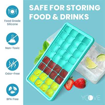 Ice Cube Tray with Lid & Bin - Perfect for Parties