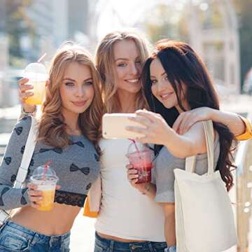 Epakh 8 Pack Reusable Canvas Totes - Durable & Stylish