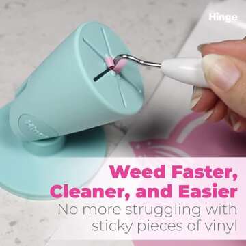 tweexy Hinge Untippable Vinyl Weeding Scrap Collector | Smartgrip Anti-Spill Airlock Suction Weeding...
