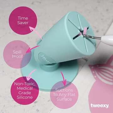 tweexy Hinge Untippable Vinyl Weeding Scrap Collector | Smartgrip Anti-Spill Airlock Suction Weeding Vinyl | HTV Crafting Adhesive Paper Sheet Holder | Weeding Tools for Vinyl (Sea Green, Standard)