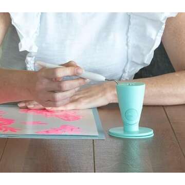 tweexy Hinge Untippable Vinyl Weeding Scrap Collector | Smartgrip Anti-Spill Airlock Suction Weeding Vinyl | HTV Crafting Adhesive Paper Sheet Holder | Weeding Tools for Vinyl (Sea Green, Standard)