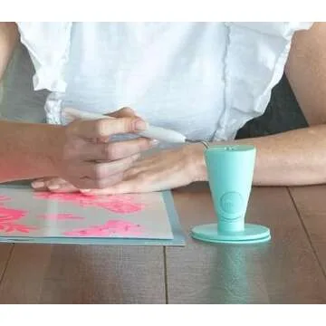 tweexy Hinge Untippable Vinyl Weeding Scrap Collector | Smartgrip Anti-Spill Airlock Suction Weeding Vinyl | HTV Crafting Adhesive Paper Sheet Holder | Weeding Tools for Vinyl (Sea Green, Standard)