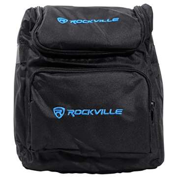 Rockville RLB30 Bag for 4 Slim Par Chauvet/ADJ Lights+Controller+Accessories,Black