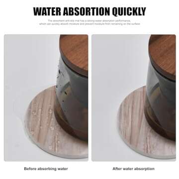 6Pcs Drink Coasters with Holder, Marble Style Ceramic Drink Coaster, Absorbent Coasters Set Suitable for Kinds of Cups, Modern Style Coasters for Coffee Table, 4 Inches