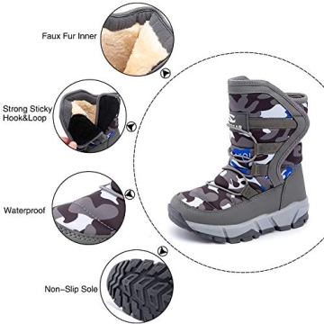 GUBARUN Boys Snow Boots for Kids - Warm, Waterproof, and Lightweight
