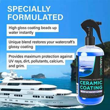 Boat Cleaner Wax - Ceramic Sio2 Sealant & Boat Ceramic Coating Spray, Exterior Boat Cleaner - Water ...