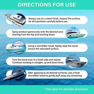 Boat Cleaner Wax - Ceramic Sio2 Sealant & Boat Ceramic Coating Spray, Exterior Boat Cleaner - Water Spot Remover, Boat UV Protectant Spray & Marine Wax for Boats to get a Glossy Shine - AquaDoc 16oz