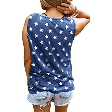Womens American Flag Tank Tops Patriotic Shirts for Women 4th of July Tanks Top Loose Fit Summer Rin...