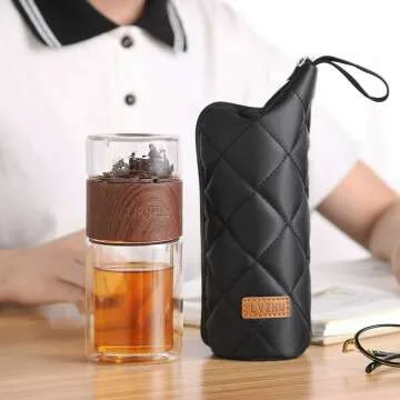 oneisall Tea Infuser Bottle - 7oz Glass Tumbler