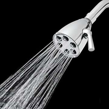 Speakman S-2252 Signature Icon Anystream Adjustable High Pressure Shower Head-2.5 GPM Solid Brass Replacement Bathroom Showerhead, Polished Chrome Finish