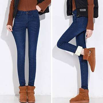 Winter Sherpa Fleece Lined Jeggings for Stylish Women