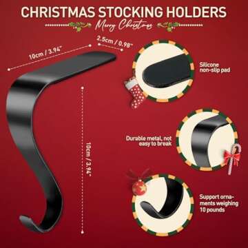 Edoneery Christmas Stocking Holders - Stylish & Secure