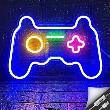 Game Neon Sign Gamepad Shape LED Neon Lights Signs for Wall Decor Gaming Controller LED Neon Signs f...