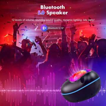 Cayclay Aurora Projector, 4 in 1 Galaxy Star Projector Built-in Bluetooth Speaker Night Light White Noise, Northern Light Projector for Room Decor/Party/Music/Sleeping/Gift (Black)