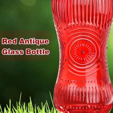 Vintage Style 25 Ounces Hummingbird Feeder with Ant Moat