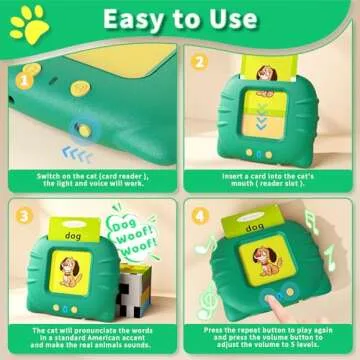 Aullsaty Toddler Toys Talking Flash Cards for Speech Therapy and Montessori Learning