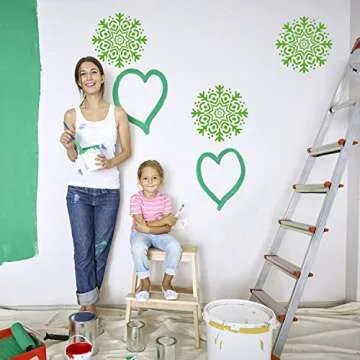 9 Pack 6 x 6 inches Mandala Stencils for Painting on Wood, Wall, Floor, Tile Fabric, Reusable Furniture Stencils Painting Template DIY Decor