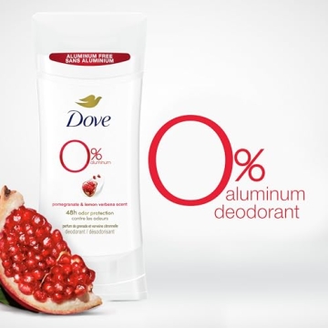 Dove 0% Aluminum Deodorant Stick 4 Count for All-Day Freshness