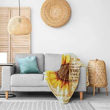 Sending Sunshine Gift, Sunflower Gifts for Women, Care Package, Birthday Gifts Box, Get Well Soon Gifts Basket Thinking of You Gift for Women, Friend, Sister, Mom with Inspirational Blanket