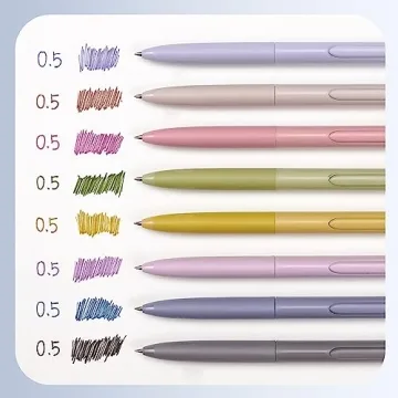 WRITECH 0.5mm Gel Pens, 8ct - Silent Retractable Pens for Journaling, Drawing, and Writing - No Smear, Smudge, or Bleed