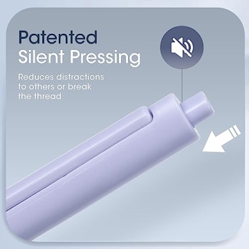 WRITECH 0.5mm Gel Pens, 8ct - Silent Retractable Pens for Journaling, Drawing, and Writing - No Smear, Smudge, or Bleed