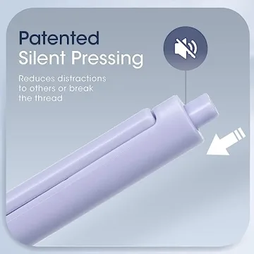 WRITECH 0.5mm Gel Pens, 8ct - Silent Retractable Pens for Journaling, Drawing, and Writing - No Smear, Smudge, or Bleed