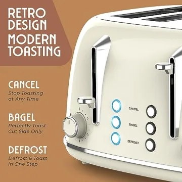 Mueller Retro Toaster 4 Slice with Extra Wide Slots