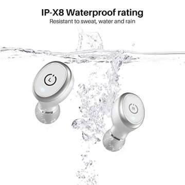 TOZO T10 (Classic Edition) Bluetooth 5.3 Wireless Earbuds with Wireless Charging Case IPX8 Waterproof Stereo Headphones in Ear Built in Mic Headset Premium Sound with Deep Bass, 32 Preset EQs via APP