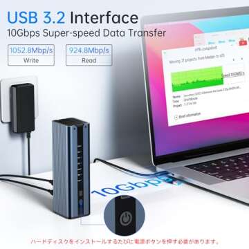 M.2 NVMe SSD Cloner with Cooling Fan for Fast Transfers