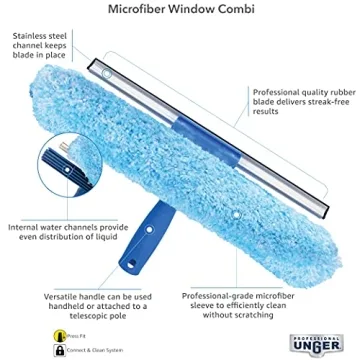 Unger 2-in-1 Squeegee & Scrubber for Streak-Free Cleaning