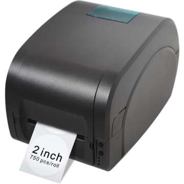 Hybsk 2 inch Circle Color Direct Thermal Stickers Shipping Labels for Barcodes,Name Tag,DIY Logo Design,QR Code,Inventory– Compatible with Zebra,Rollo and More-750 pcs (2 inch,White)