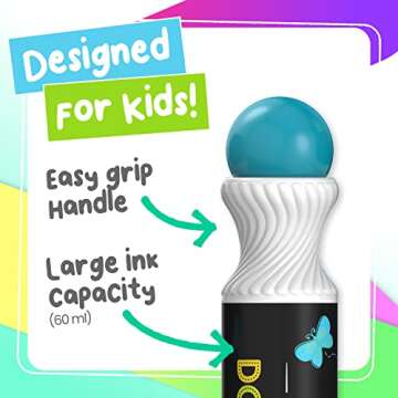 Chalkola 10 Washable Dot Markers for Toddlers - Paint Dotters, Bingo Markers Daubers | Dot Art for Kids & Preschool, Dabbers Paint Marker | Washable Pens for Kids + Free Activity Book