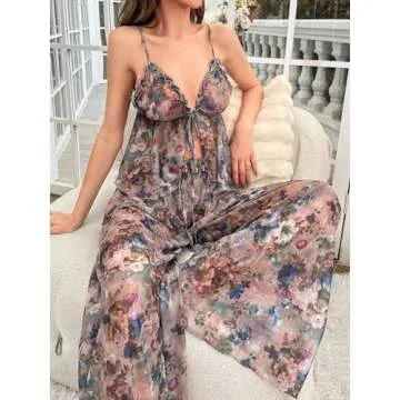 Luxurious Floral Mesh Pajama Set for Comfort and Style