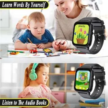 iCHOMKE Smart Watch for Kids, Girls Boys Smartwatch with 26 Games Camera Video Recorder and Player, Pedometer Calendar Flashlight, Audio Book etc.,Toys Gifts for 4-12 Years Children (Black)