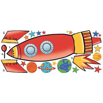 RoomMates RMK2619GM Rocket Giant Peel and Stick Wall Decals