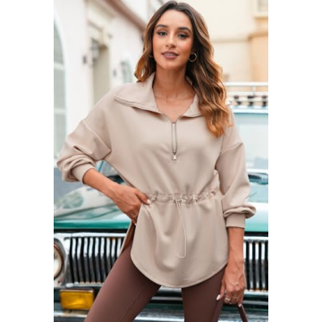 Dokotoo Womens Oversized Half Zip Sweatshirt for Style