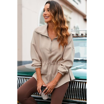 Dokotoo Womens Oversized Half Zip Sweatshirt for Style