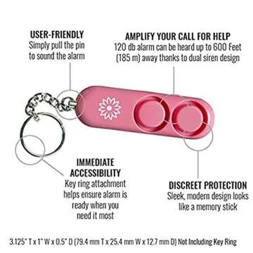 SABRE Personal Safety Kit With Pepper Spray and Personal Alarm, 25 Bursts, 10-Foot (3-Meter) Range, 120dB Alarm, Audible Up To 1,280-Feet (390-Meters), Supports National Breast Cancer Foundation(NBCF)