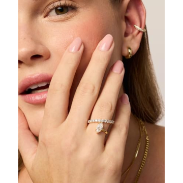 PAVOI Gold Plated CZ Crossover Ring for Women | Hypoallergenic