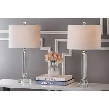 Elegant SAFAVIEH Crystal Column Table Lamps Set of 2