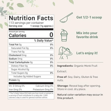 Organic Monk Fruit Extract Powder for Healthy Sweetening